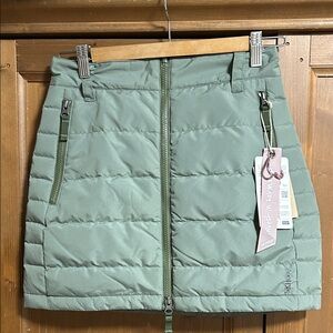 NWT Title Nine Skhoop Bun Warmer Down Skirt, XS -forest green